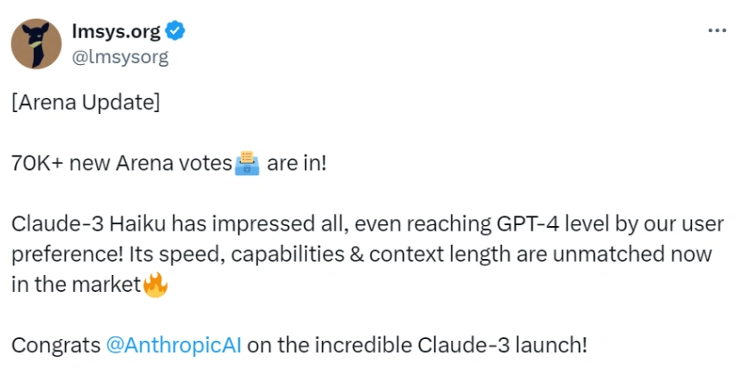 Claude 3登顶Chatbot Arena，超越GPT-4成新王-第2张图片-世界杯直播-世界杯直播观看-官方最新链接-V3.6.9