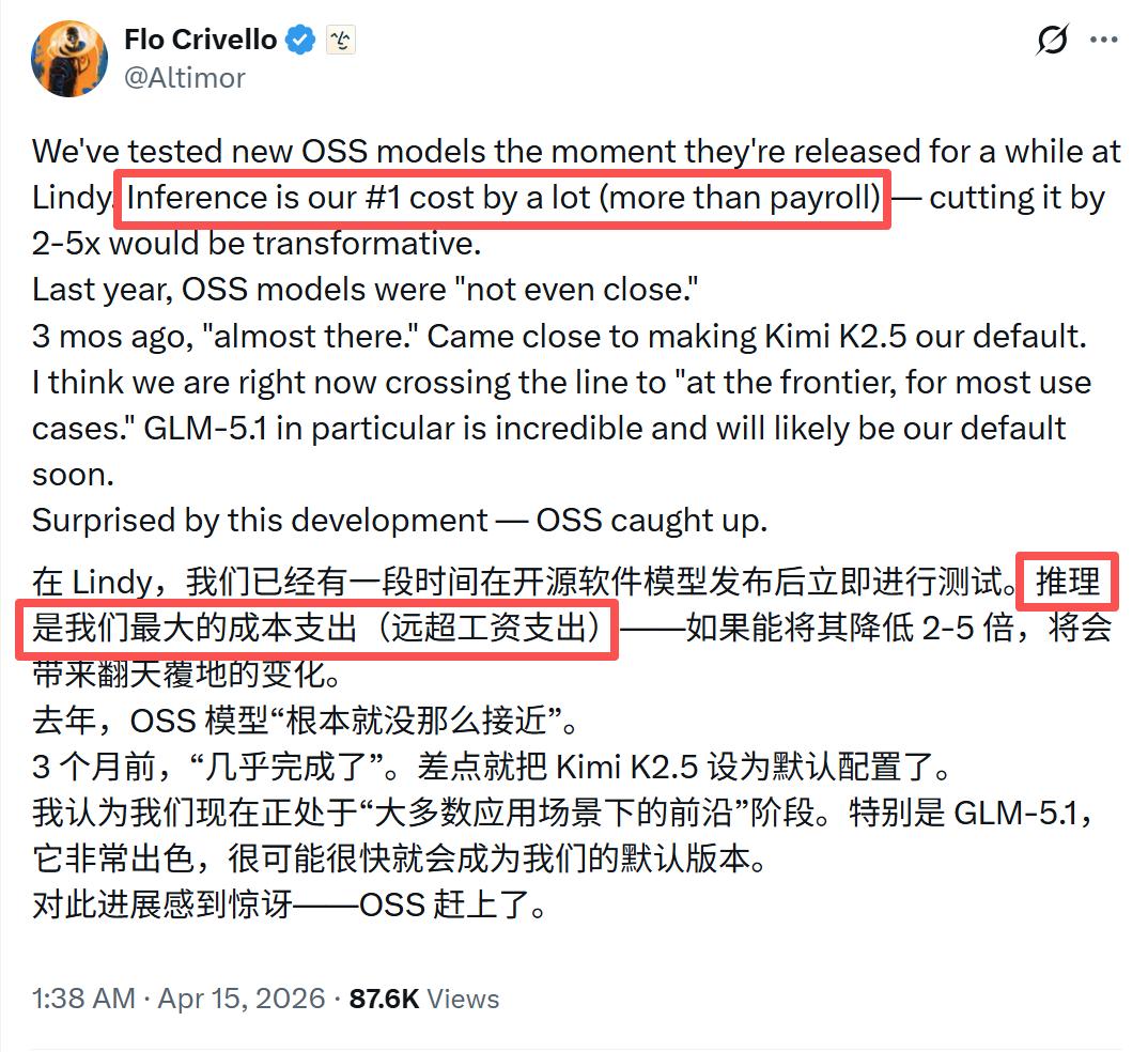 “使用克劳德比发工资还贵？转行！”花了9个月的时间。这家AI公司改用DeepSeek后，CEO直言：迁移工作量增加了100倍，但一年节省了数百万美元。